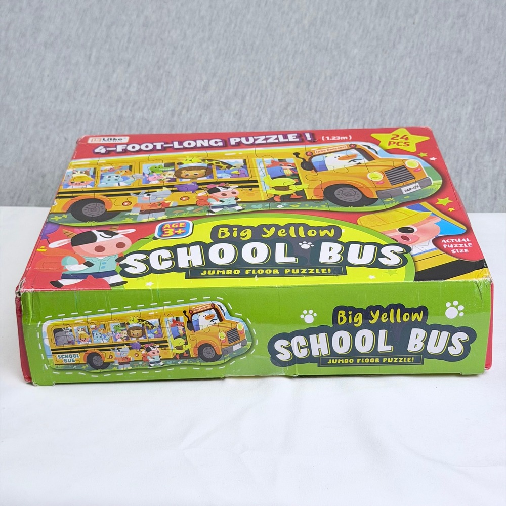 Litho Concepts Big Yellow School Bus Jumbo Floor Puzzle 24 Pieces 4 Feet Long - Picture 6 of 6